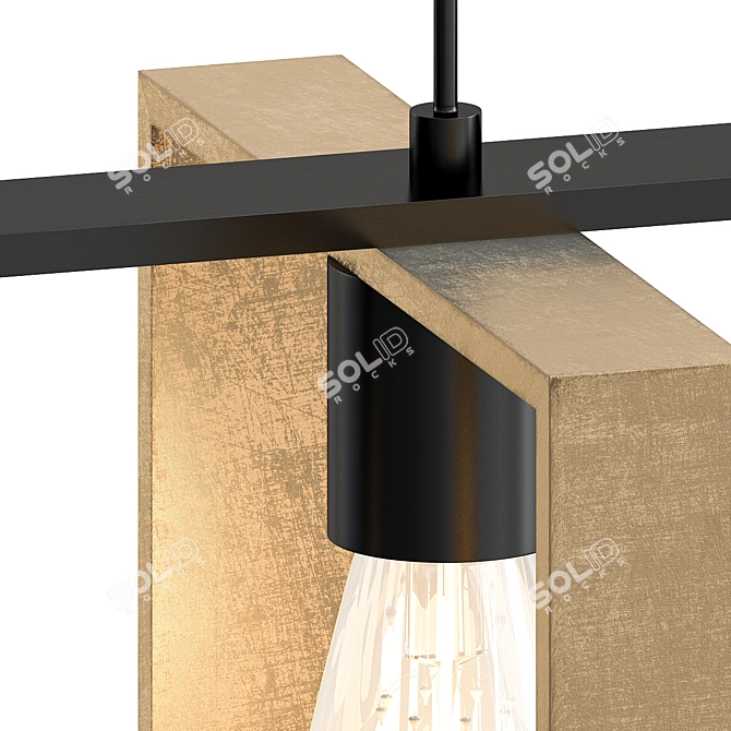 Rustic Farmhouse Geometric Lantern Pendant 3D model image 2