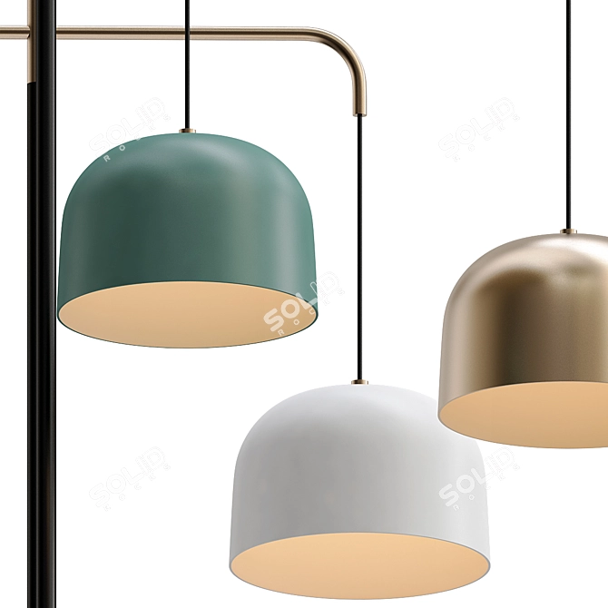 Elegant Dome Pendant Light 3D model image 2