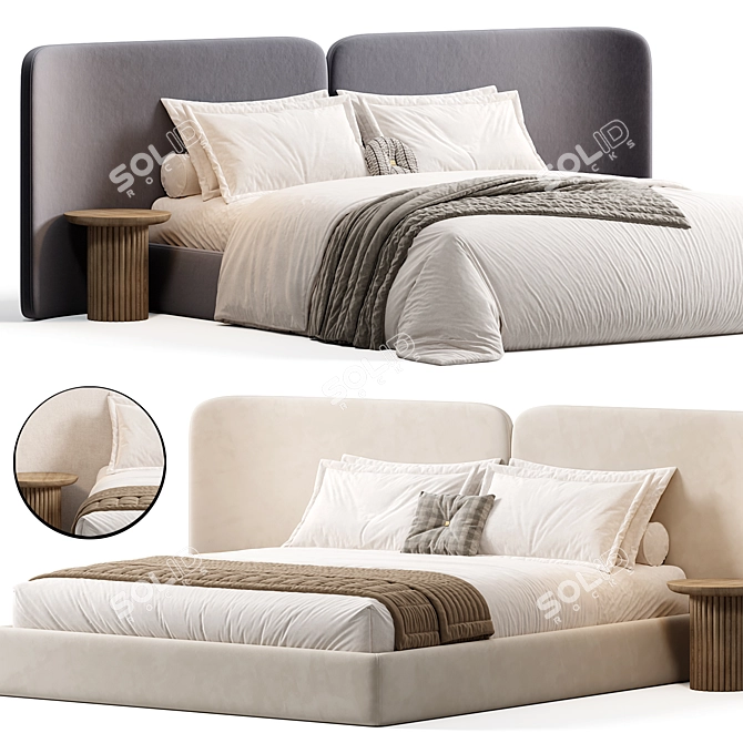 Elegant Dorris Bed for Sale 3D model image 2