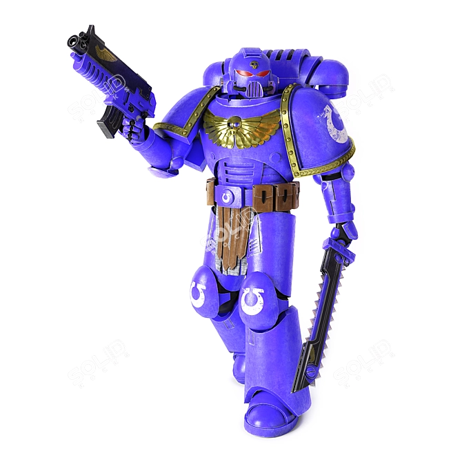 Ultramarine Legionnaire Miniature Figurine 3D model image 1