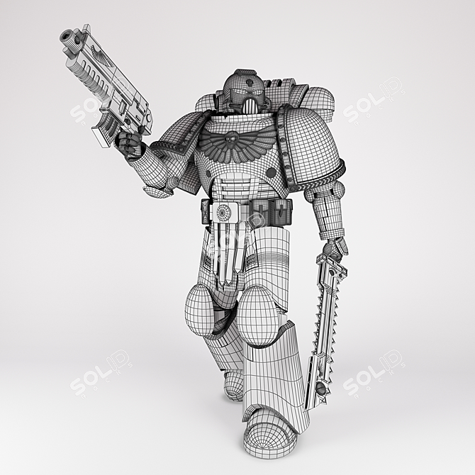 Ultramarine Legionnaire Miniature Figurine 3D model image 2