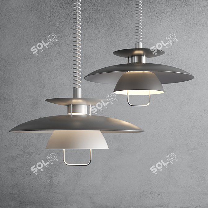 Adjustable Nordic LED Pendant Light 3D model image 2