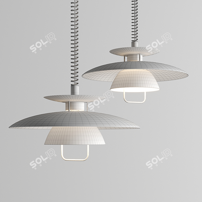 Adjustable Nordic LED Pendant Light 3D model image 4