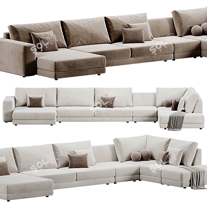 Monza 2015 Sofa by Dome Deco 3D model image 3