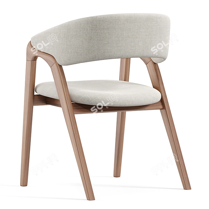  Sleek Arc Dining Armchair 3D model image 3