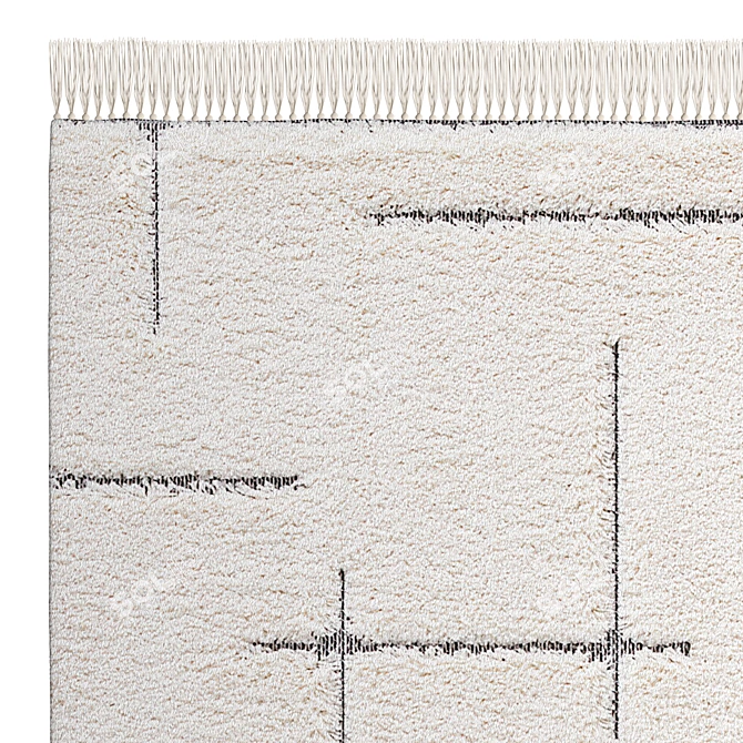 Elegant Rayonna Fringed Rug 3D model image 2