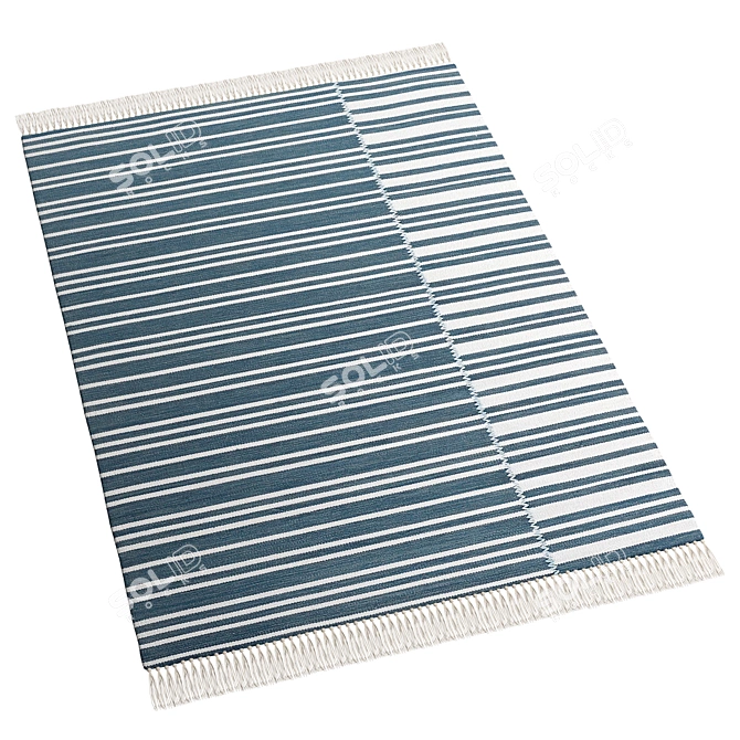 Eco-Friendly Striped Indoor/Outdoor Rug 3D model image 3