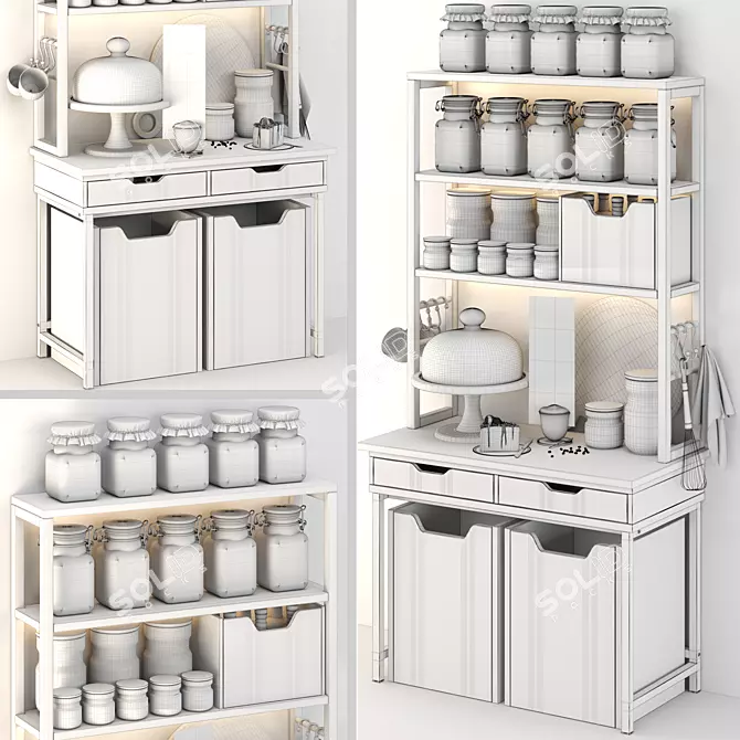 Kitchen Shelf Set - 12 Model 3D model image 17