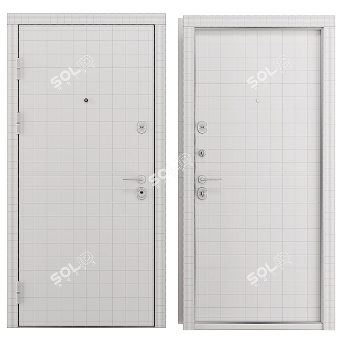 Bulat Metal Entry Door 3D model image 4