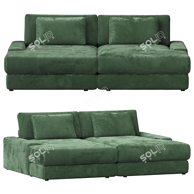 Twins Sofa: Customizable, Luxurious Design 3D model image 2