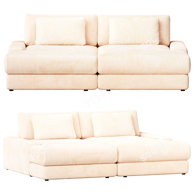 Twins Sofa: Customizable, Luxurious Design 3D model image 3