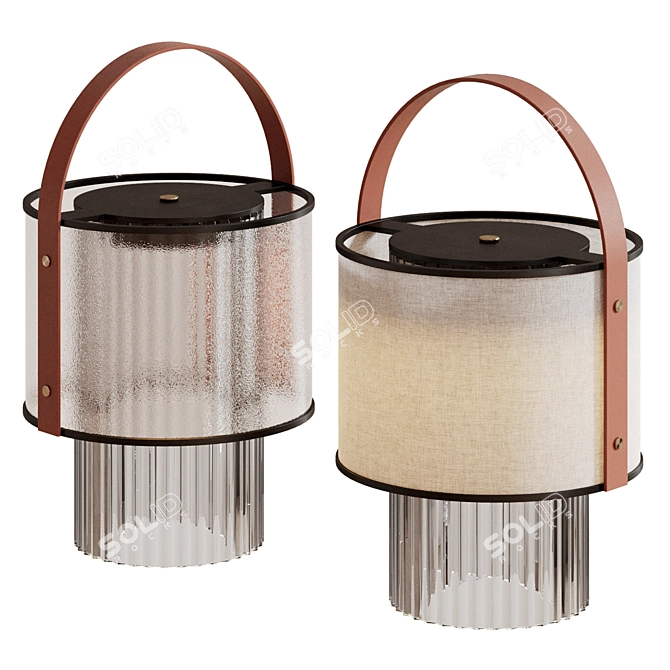 Elegant Fanus Glass Table Lamp 3D model image 1