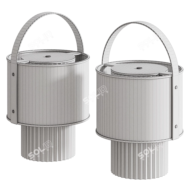 Elegant Fanus Glass Table Lamp 3D model image 2