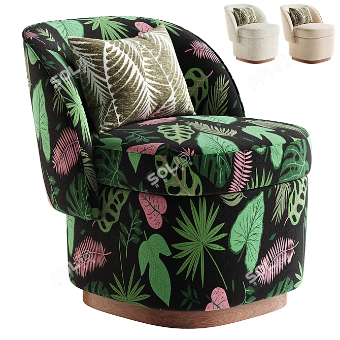  Elegant Bisou Armchair, 3Ds Render 3D model image 1
