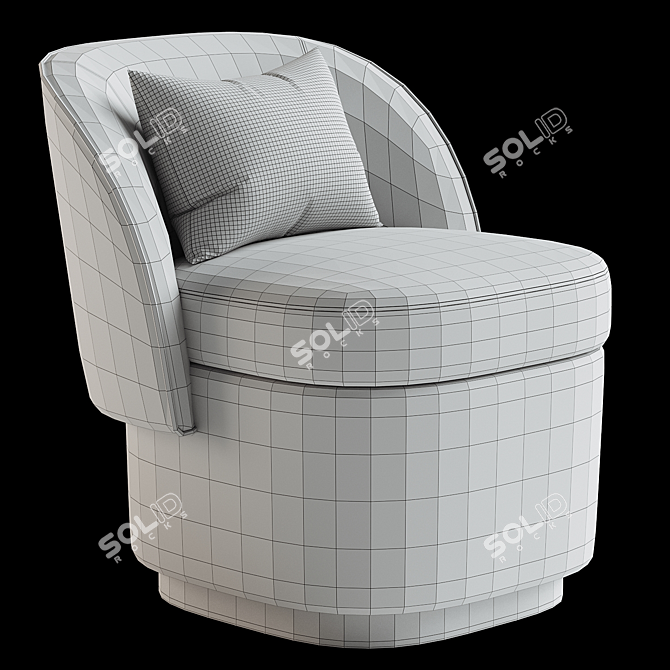  Elegant Bisou Armchair, 3Ds Render 3D model image 4