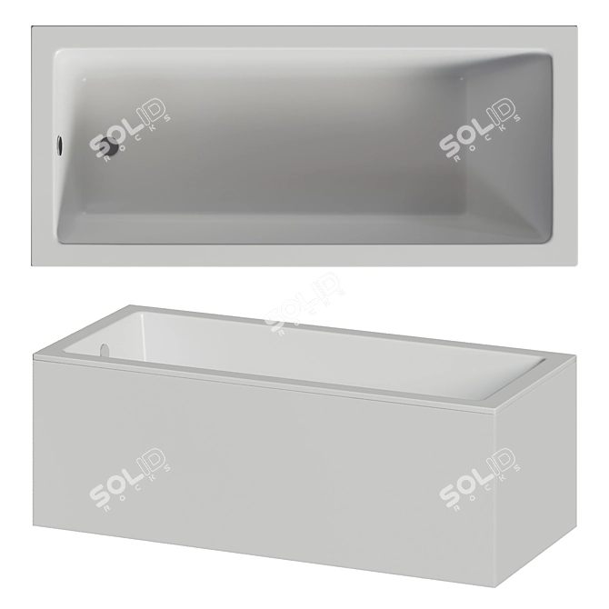 Ravak 10 Slim Rectangle Bathtub 3D model image 1