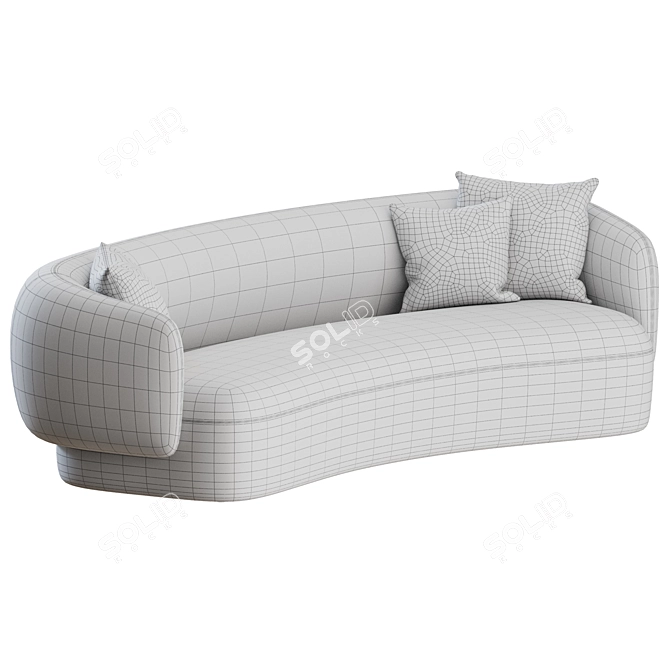 Marelli Noah Curved Sofa 3-Seater 3D model image 3