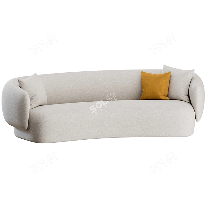 Marelli Noah Curved Sofa 3-Seater 3D model image 7