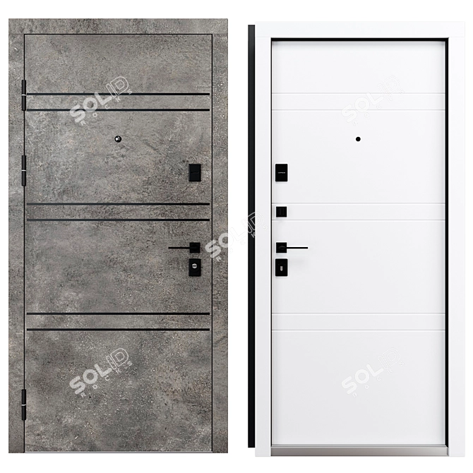 Mottura 550 Metal Door Set 3D model image 3