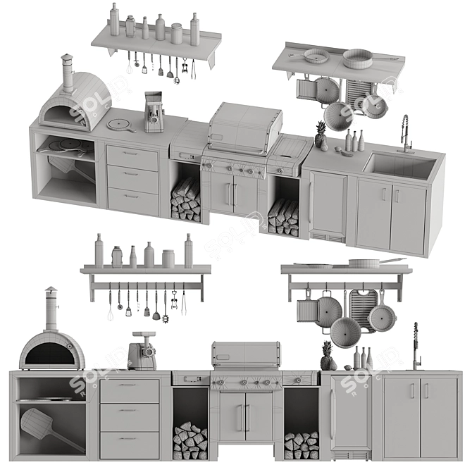 Ultimate Outdoor Grill Equipment Kit 3D model image 3