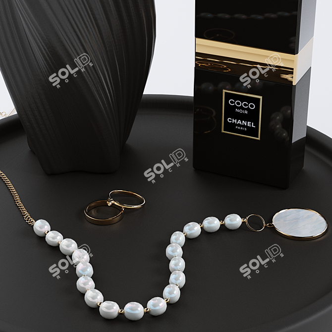 Chanel Noir Black Gold Decor Set 3D model image 5