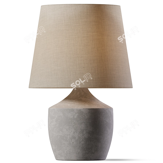 Modern Concrete Table Lamp Aesthetic 3D model image 1