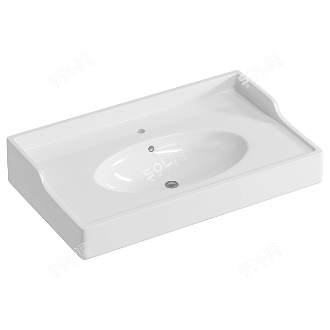 Modern White Bathroom Sink IKEA 3D model image 1