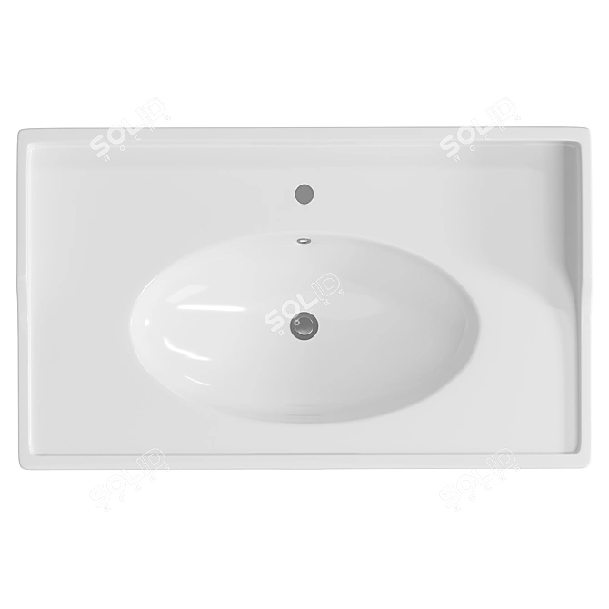 Modern White Bathroom Sink IKEA 3D model image 2