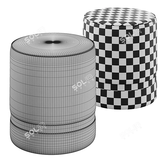 Serena Round Pouf: LIV Decora 3D model image 3