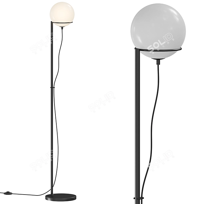 Sleek Nordic Design Floor Lamp 3D model image 1