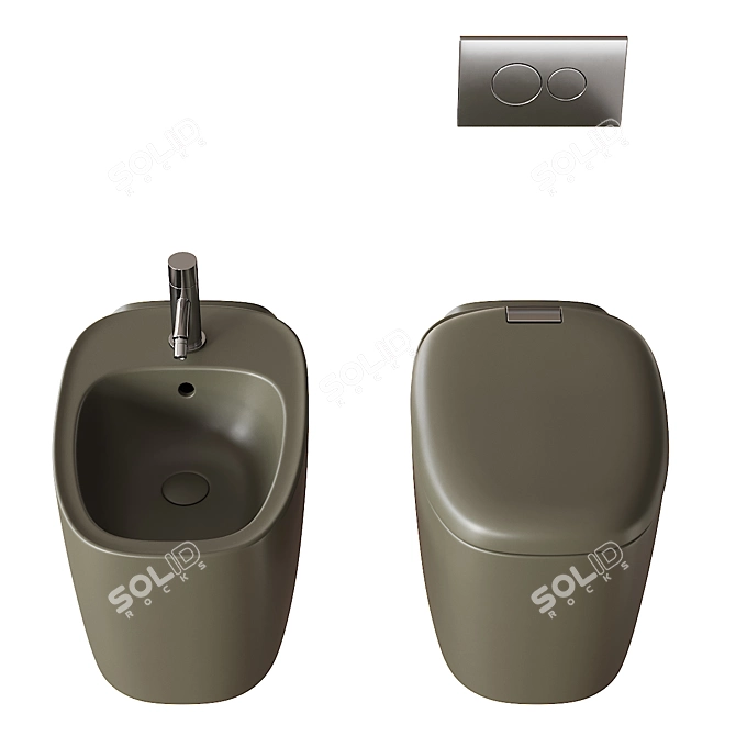 Plural Wall-Hung WC Set 3D model image 5