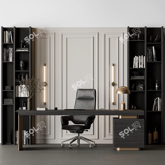 Executive Boss Desk - Home Office 3D model image 1