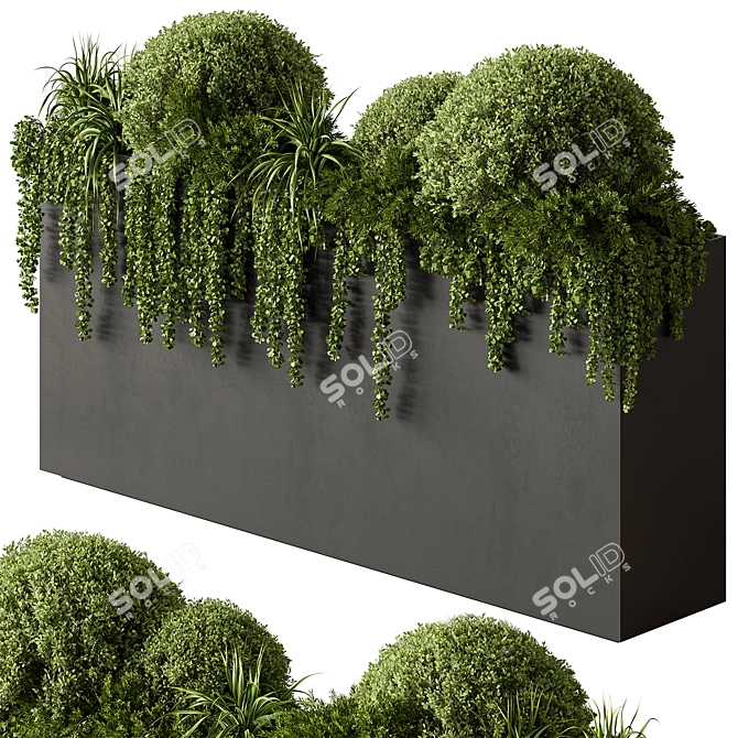 Outdoor Plant Box Greenery Set 3D model image 1