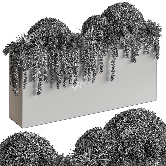 Outdoor Plant Box Greenery Set 3D model image 5