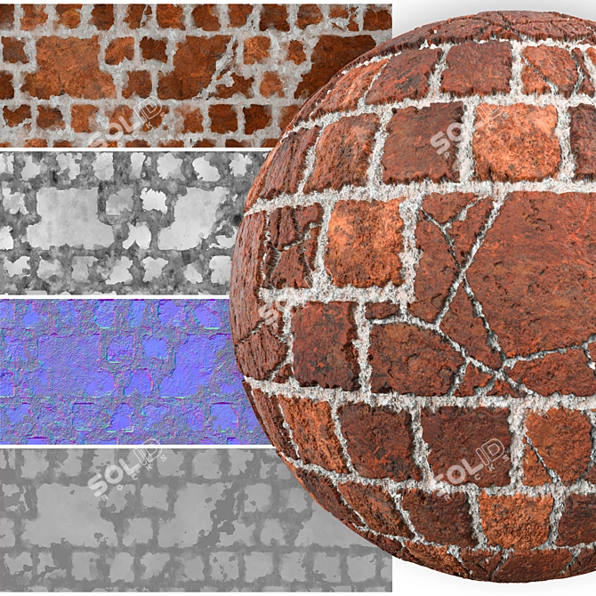 Versatile Brick Wall SBSAR Texture 3D model image 2