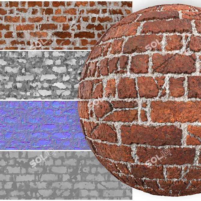 Versatile Brick Wall SBSAR Texture 3D model image 5