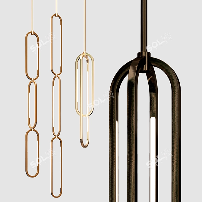 Modern Ovalo Pendant Lighting Collection 3D model image 3