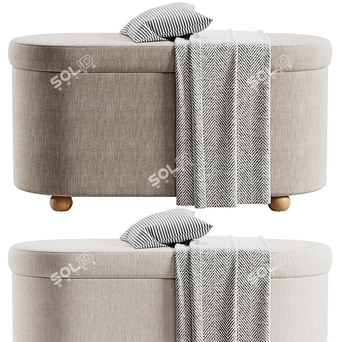 Modern Hurley Storage Bench 3D model image 4