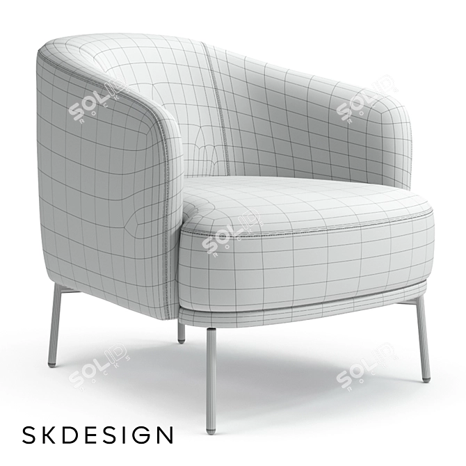 Elegant Kudo High Armchair 3D model image 4