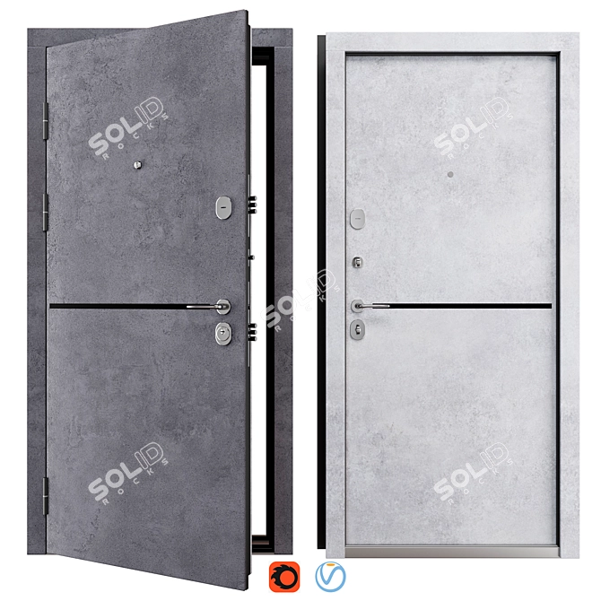 Steel Entry Door Status 513 3D model image 1