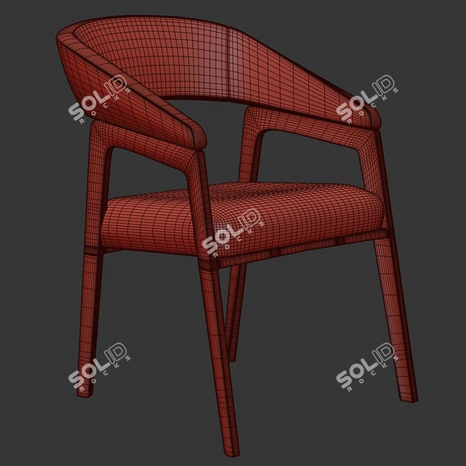 Contemporary Taupe Leather Chair 3D model image 7