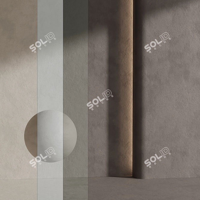 Corona Textured Beige Plaster Material 3D model image 1