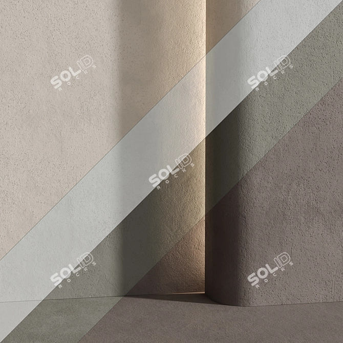 Corona Textured Beige Plaster Material 3D model image 2