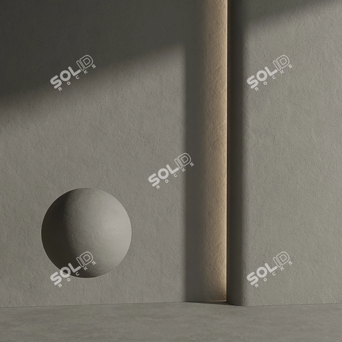 Corona Textured Beige Plaster Material 3D model image 5