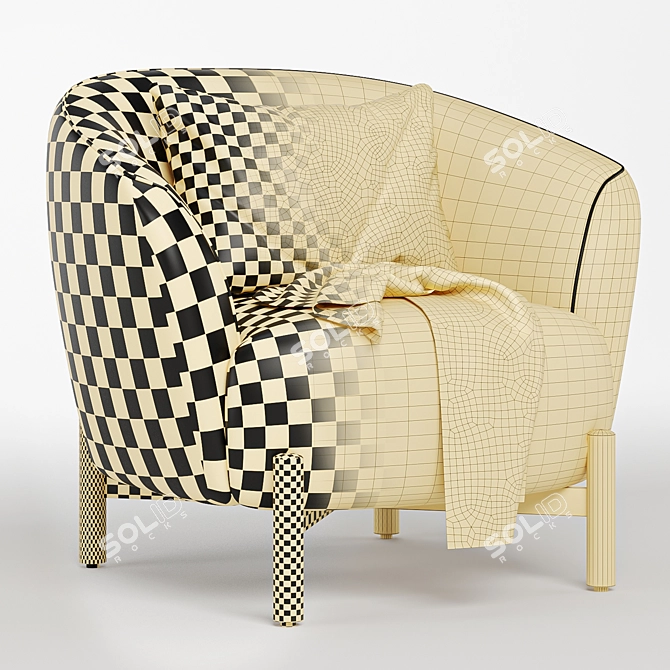 Stylish Kragelund Gran Armchair - 3 Colors 3D model image 5