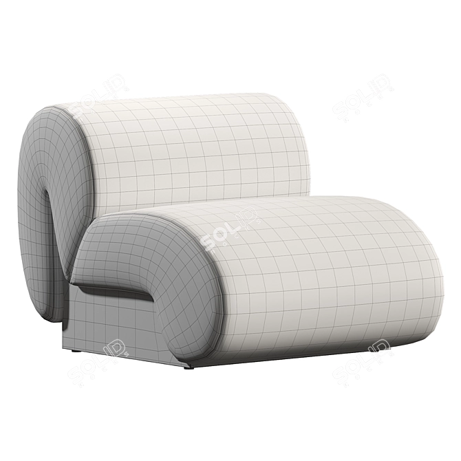 Boba Curved Lounge Chair 3D model image 2