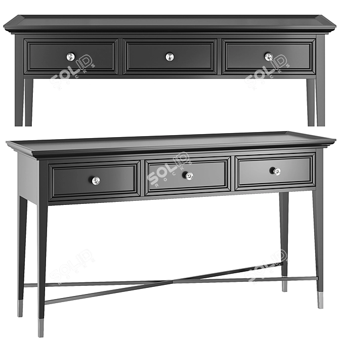 Stafford Console with 3 Drawers 3D model image 1