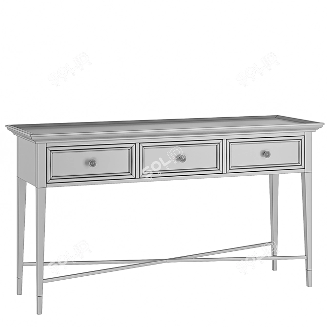 Stafford Console with 3 Drawers 3D model image 5