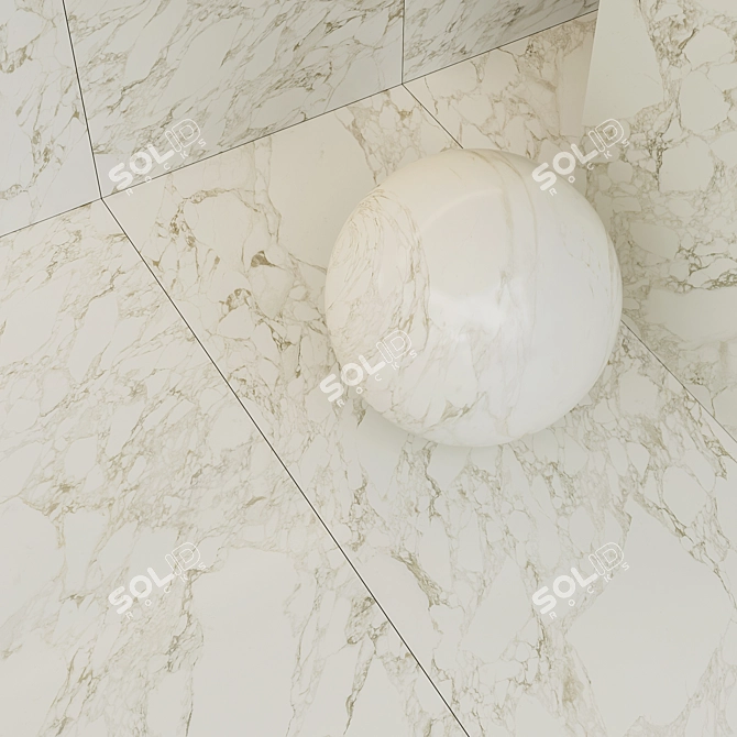 Deluxe Arabescato White Ceramic Tile 3D model image 2