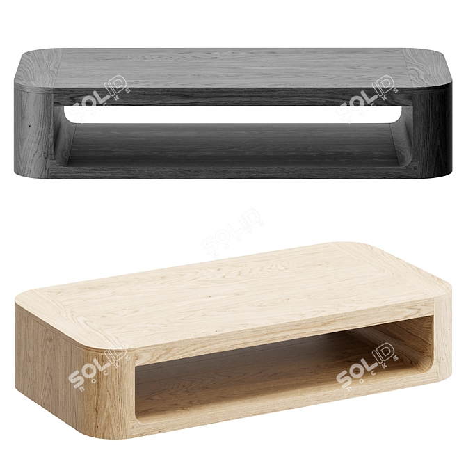 Modern Rustic Wood Coffee Table 3D model image 1